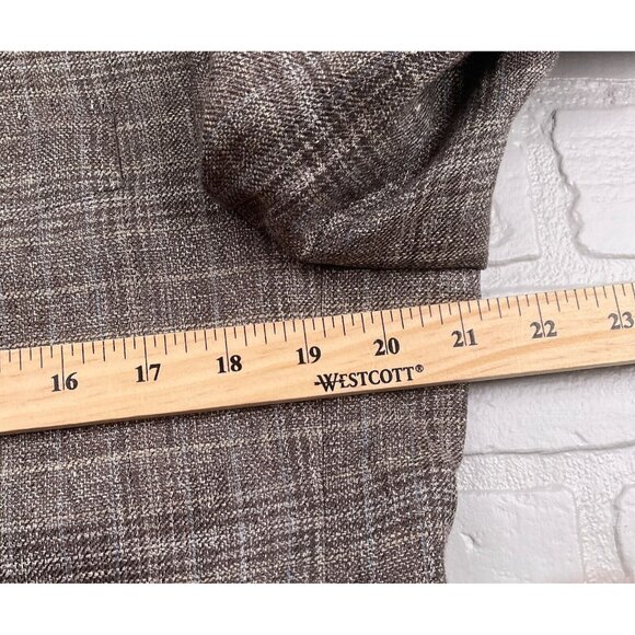 Joseph Abboud Blazer Men 40‎ Brown Blue Plaid Nova Fides Heritage Linen Jacket - Picture 6 of 15